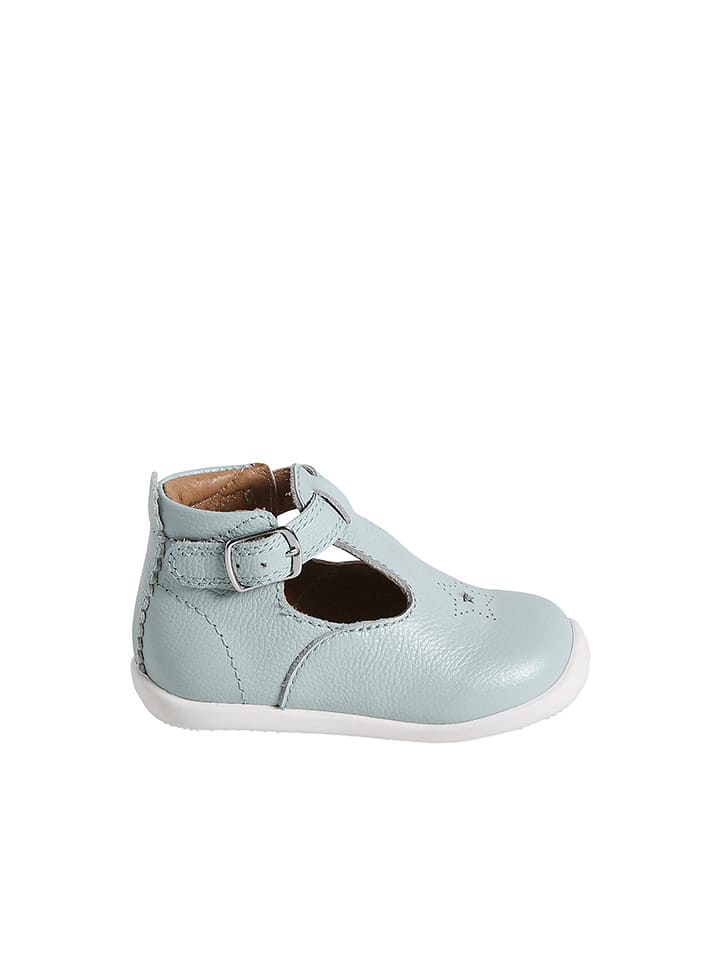 vertbaudet Skórzane buty w kolorze błękitnym do nauki chodzenia rozmiar: 20