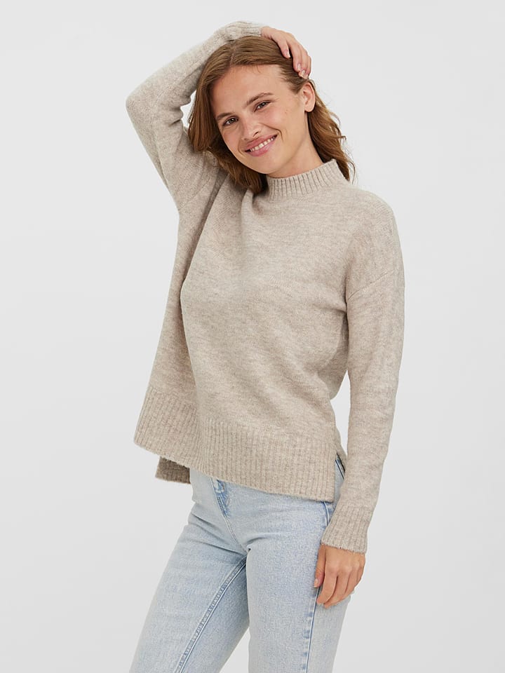 Vero Moda Sweter "Lefile" w kolorze beżowym rozmiar: XXL
