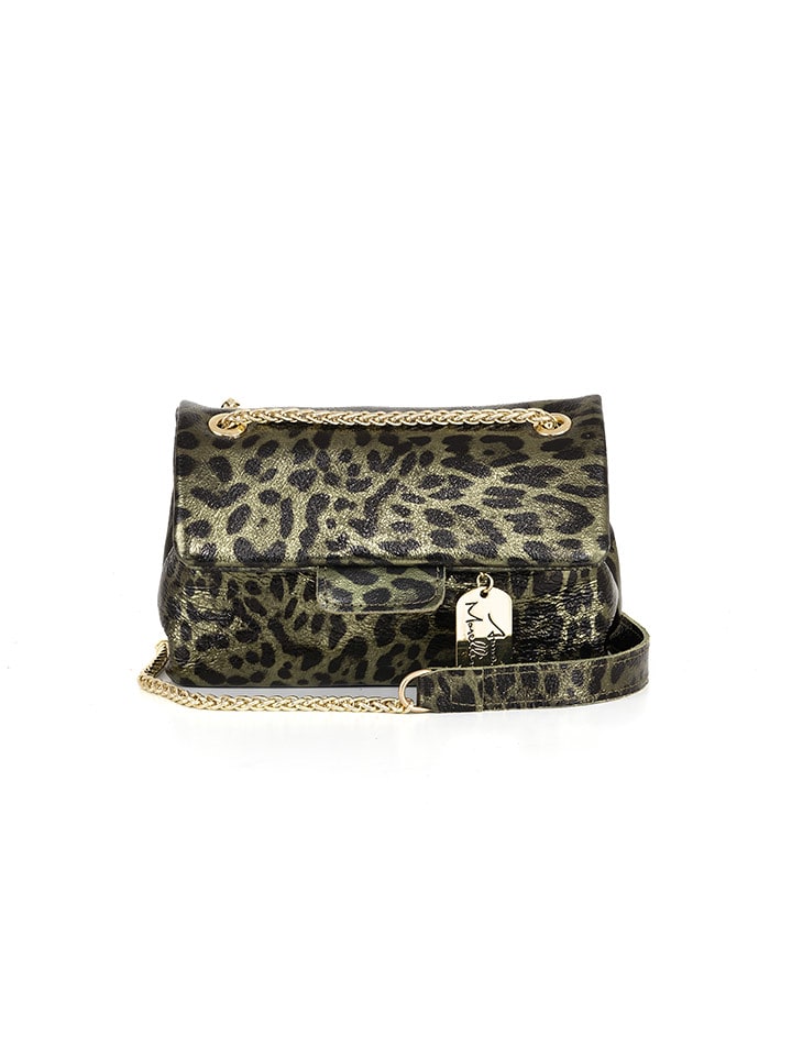 Anna Morellini Skórzana torebka "Ondina" w kolorze zielonym - 22 x 19 x 8 cm rozmiar: onesize