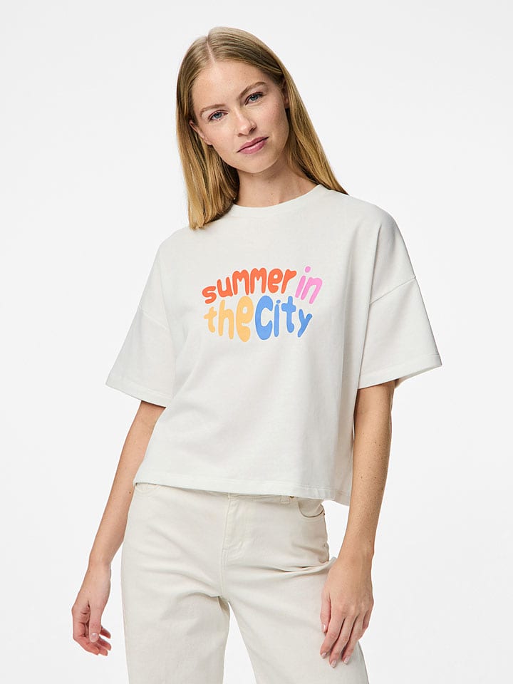 Pieces Koszulka "Chilli" w kolorze białym rozmiar: S