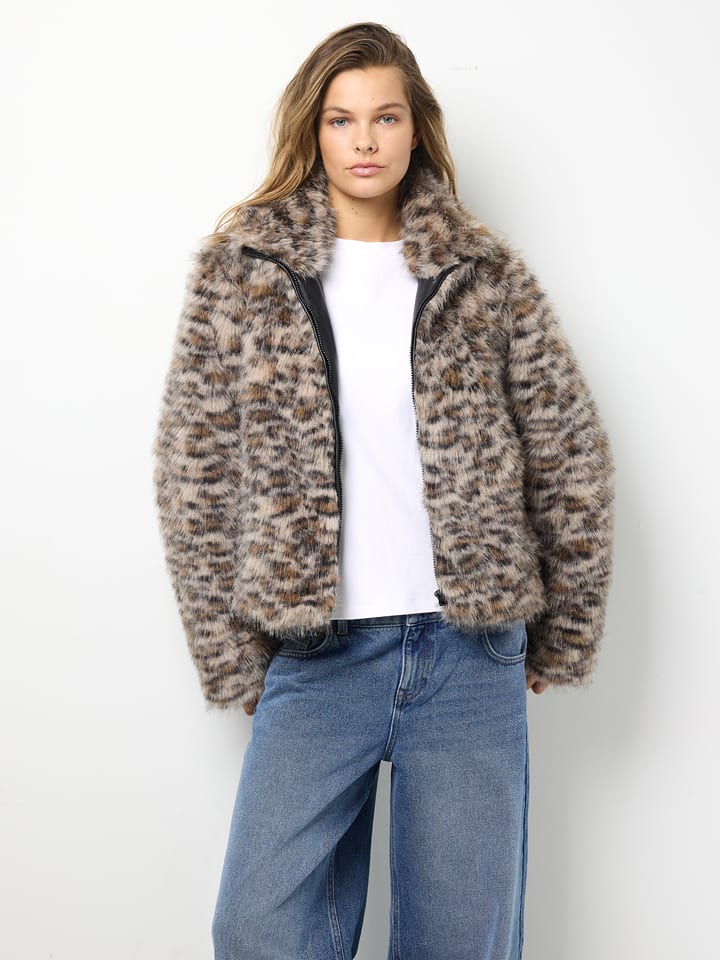 Noisy may Kurtka w kolorze beżowym ze sztucznego futerka rozmiar: M