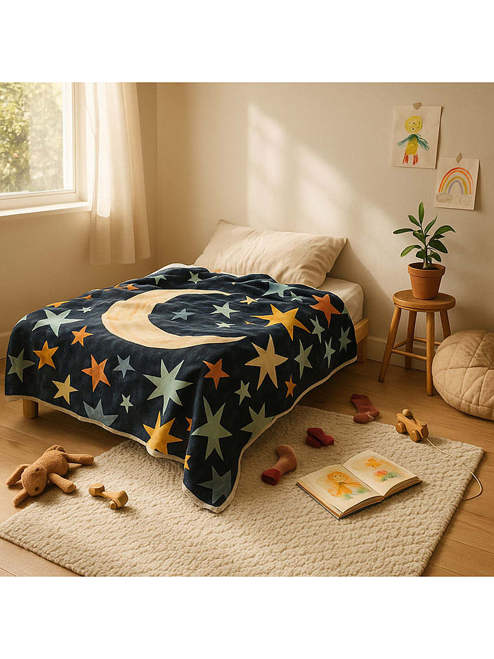 The Wild Hug Koc "Colorful Sky" w kolorze granatowym ze wzorem - 170 x 130 cm rozmiar: onesize