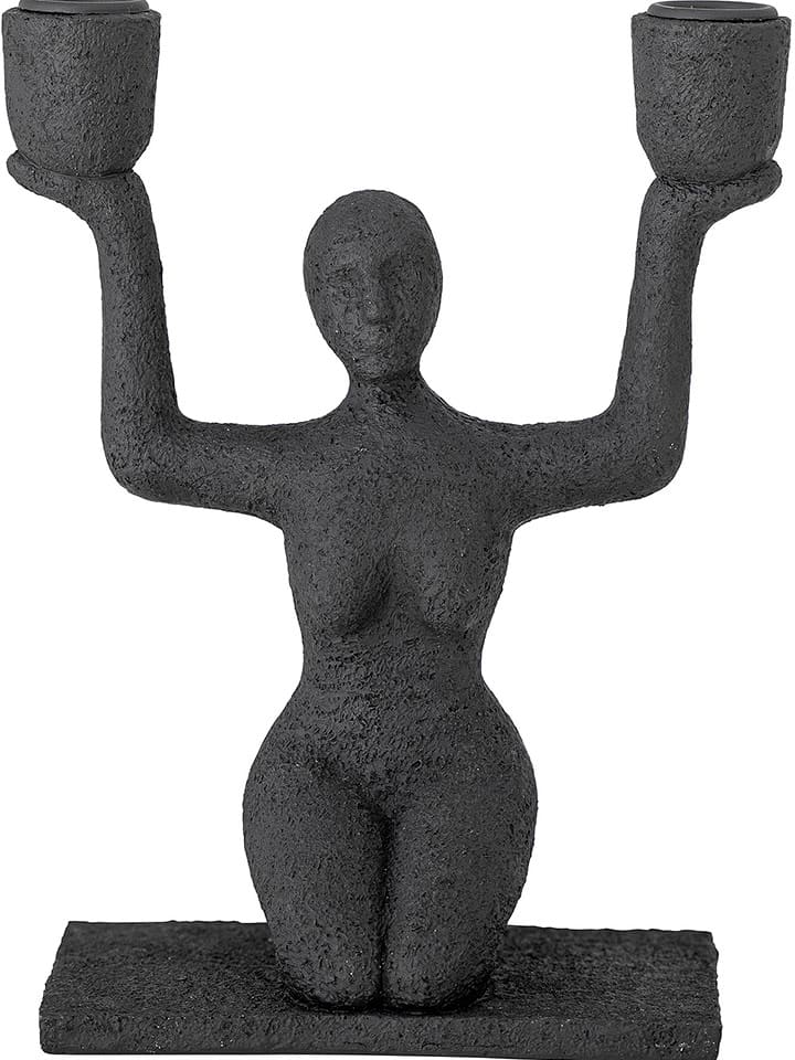 Bloomingville Świecznik "Lucie" w kolorze czarnym - 18 x 23 cm rozmiar: onesize