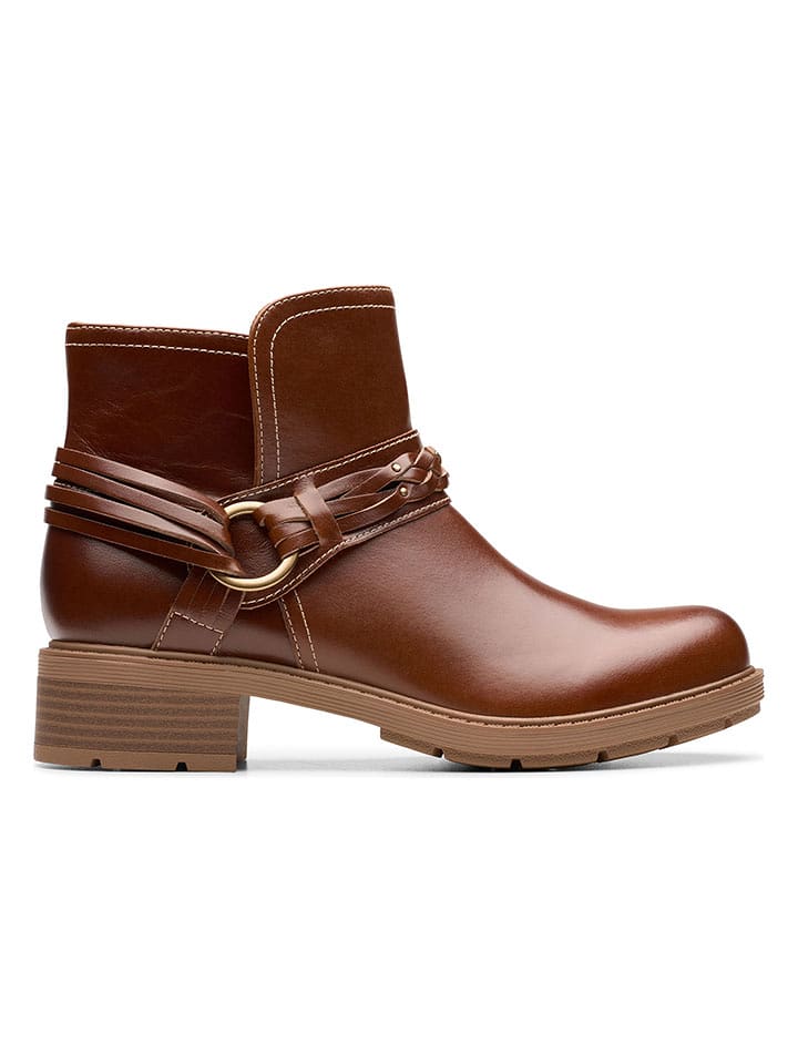 Clarks Skórzane botki "Hearth Kaylie" w kolorze jasnobrązowym rozmiar: 39,5