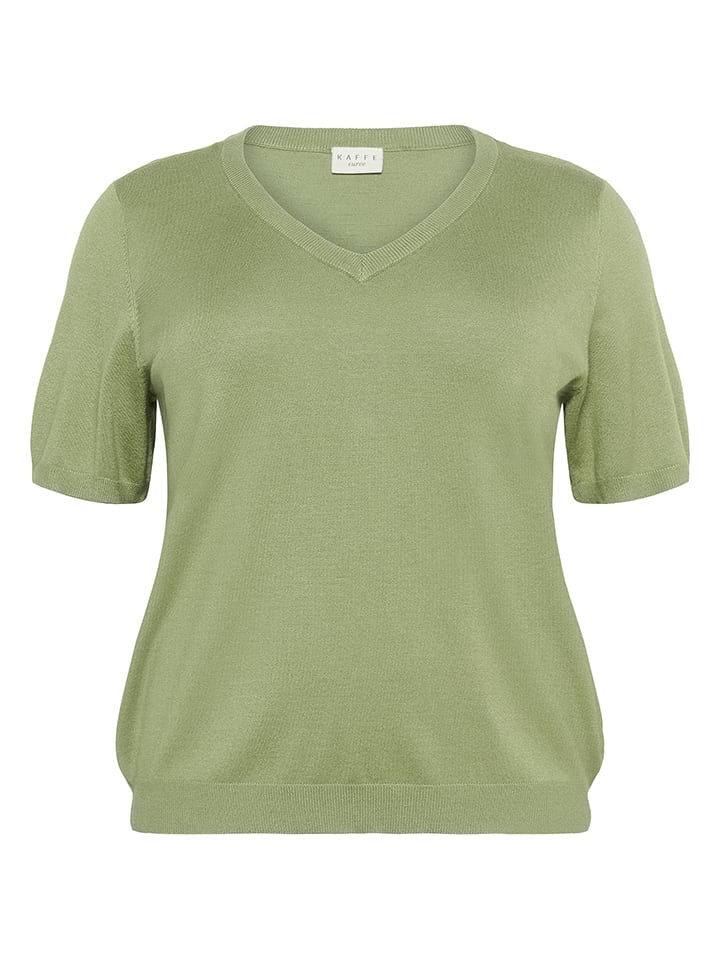 KAFFE curve Sweter w kolorze zielonym rozmiar: XL