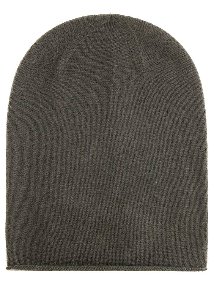 Zwillingsherz Kaszmirowa czapka beanie w kolorze szarym rozmiar: onesize