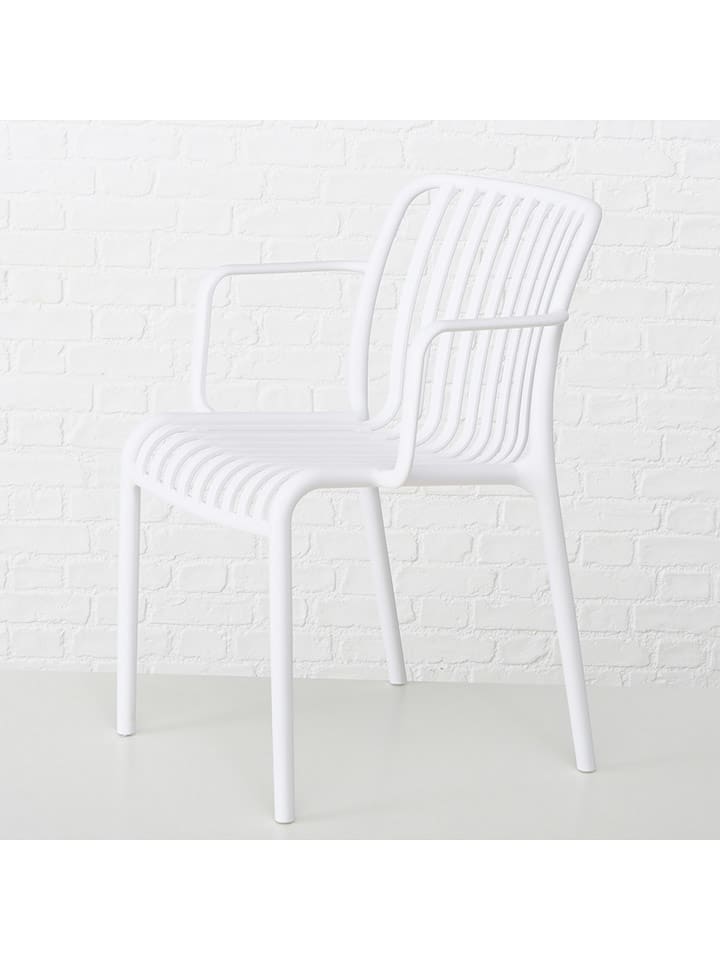 Boltze Krzesło ogrodowe "Quito" w kolorze białym - wys. 79 cm rozmiar: onesize