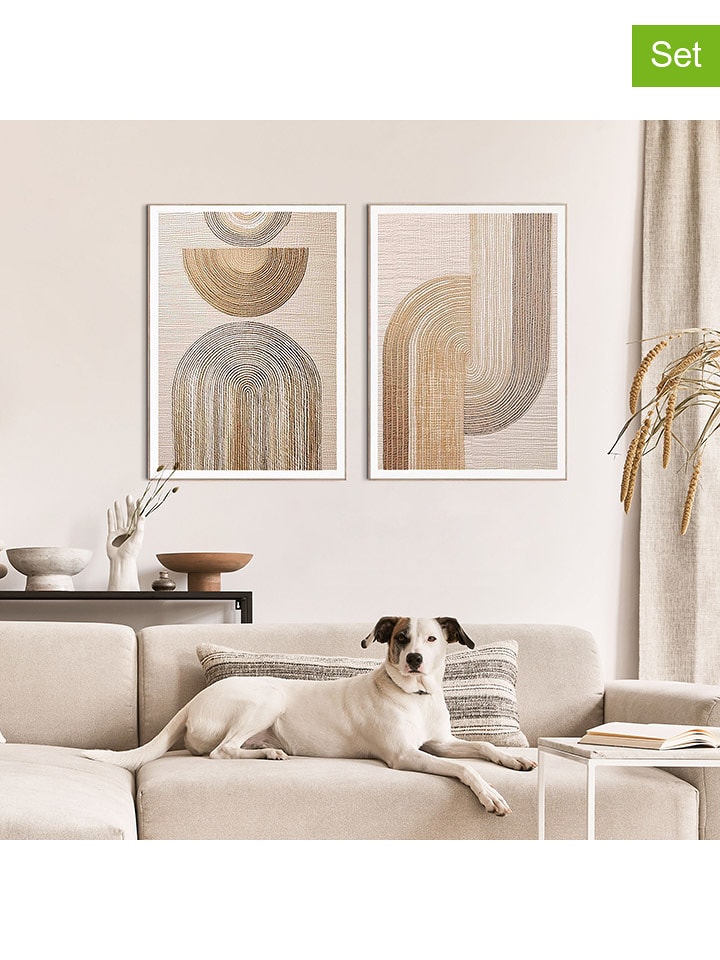 Orangewallz Druki artystyczne (2 szt.) "Vintage Set" w ramce rozmiar: 50x70 cm