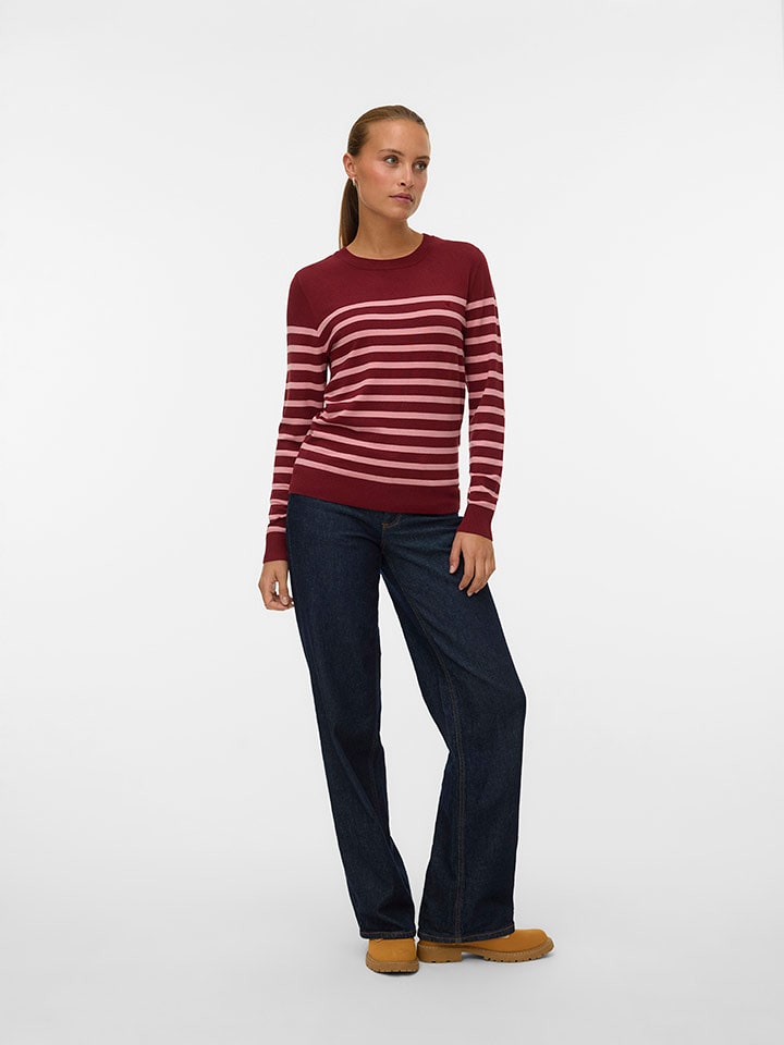 ONLY Sweter w kolorze bordowo-jasnoróżowym rozmiar: XL