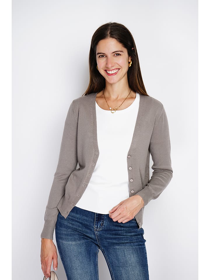 ASSUILI Kardigan w kolorze jasnobrązowym rozmiar: 42