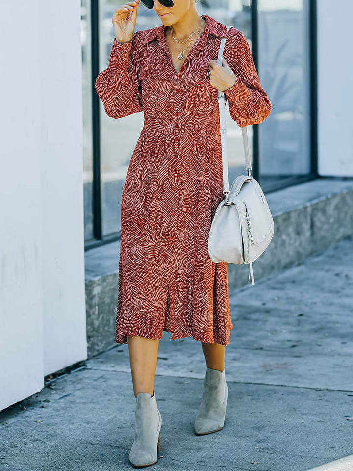 Milan Kiss Sukienka koszulowa w kolorze czerwonym rozmiar: L