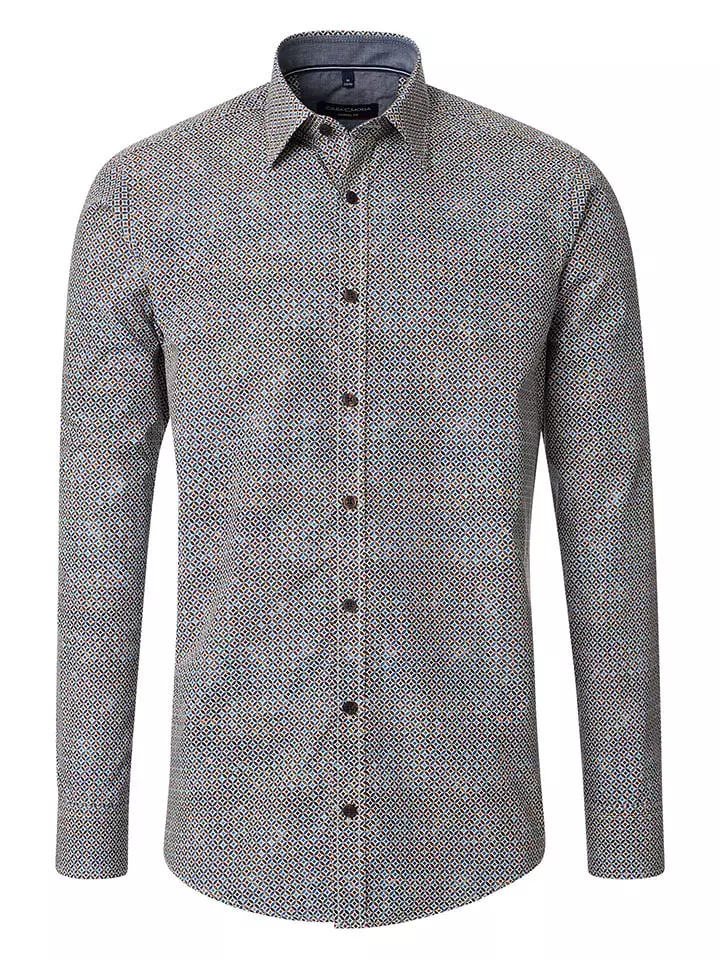 CASAMODA Koszula - Casual fit - w kolorze jasnobrązowo-niebieskim rozmiar: 5XL