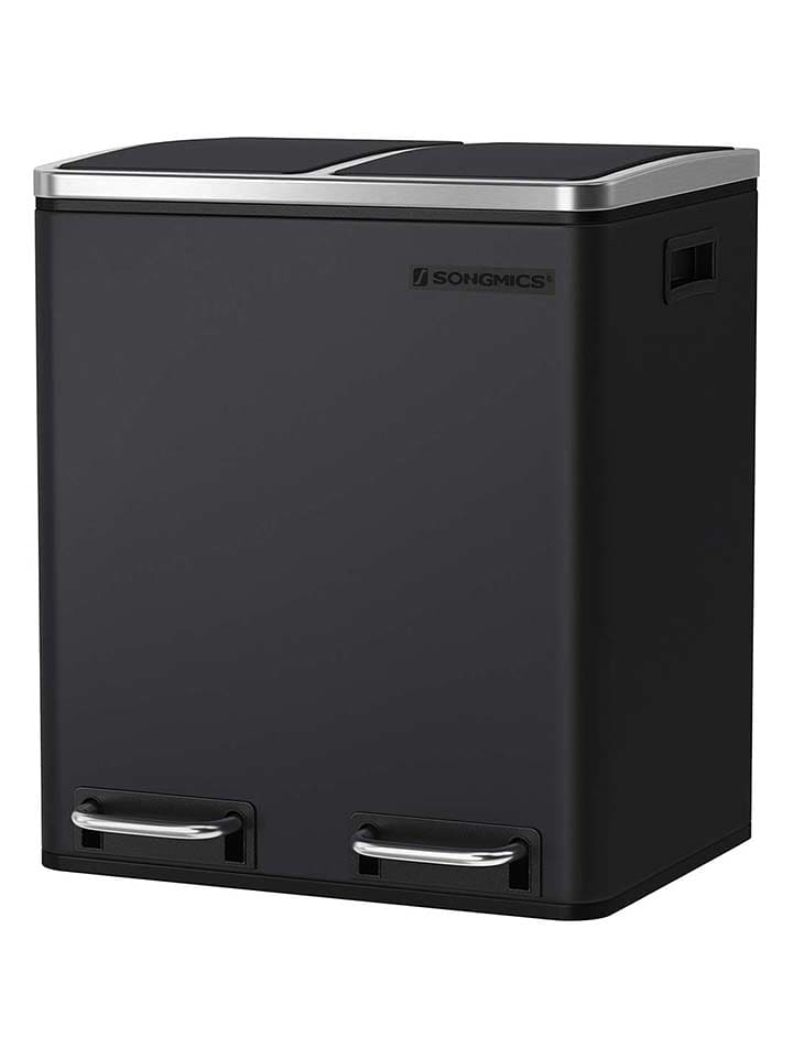Songmics Kosz w kolorze srebrno-czarnym na śmieci - 41 x 47 x 36 cm rozmiar: onesize