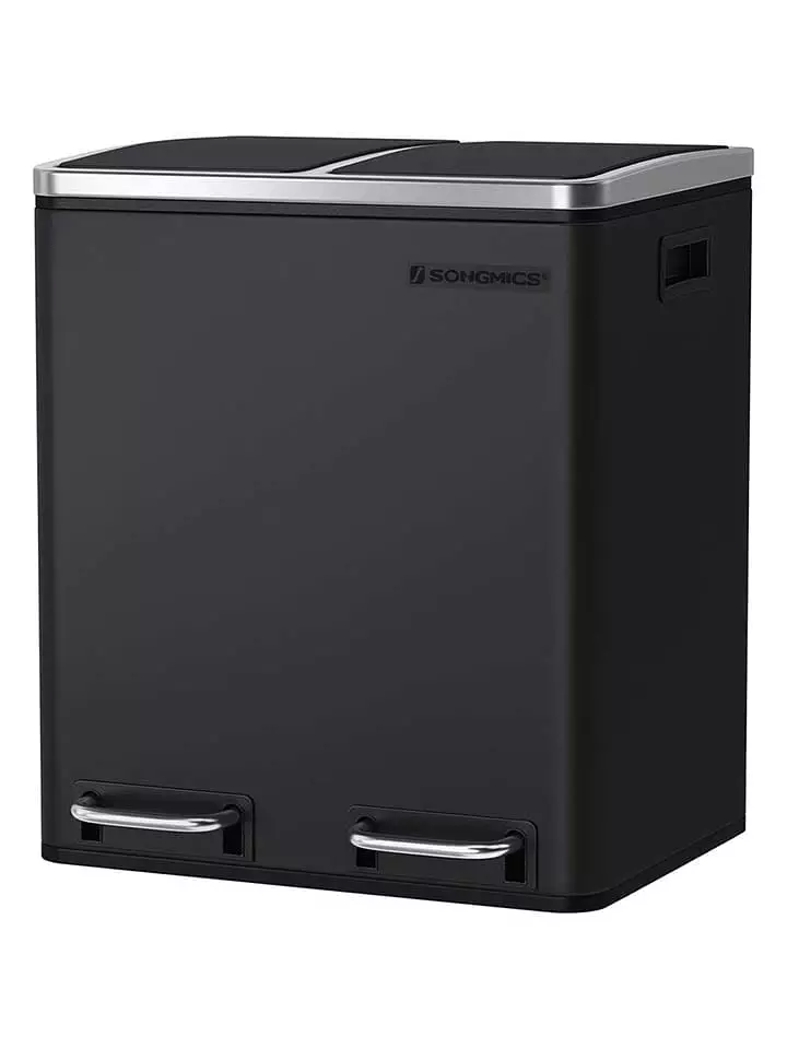 Songmics Kosz w kolorze srebrno-czarnym na śmieci - 41 x 47 x 36 cm rozmiar: onesize