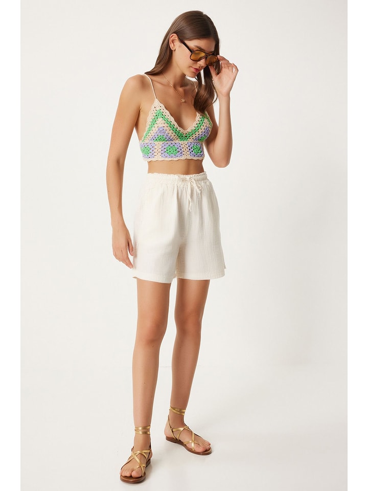 Happiness Istanbul Szorty w kolorze kremowym rozmiar: 38