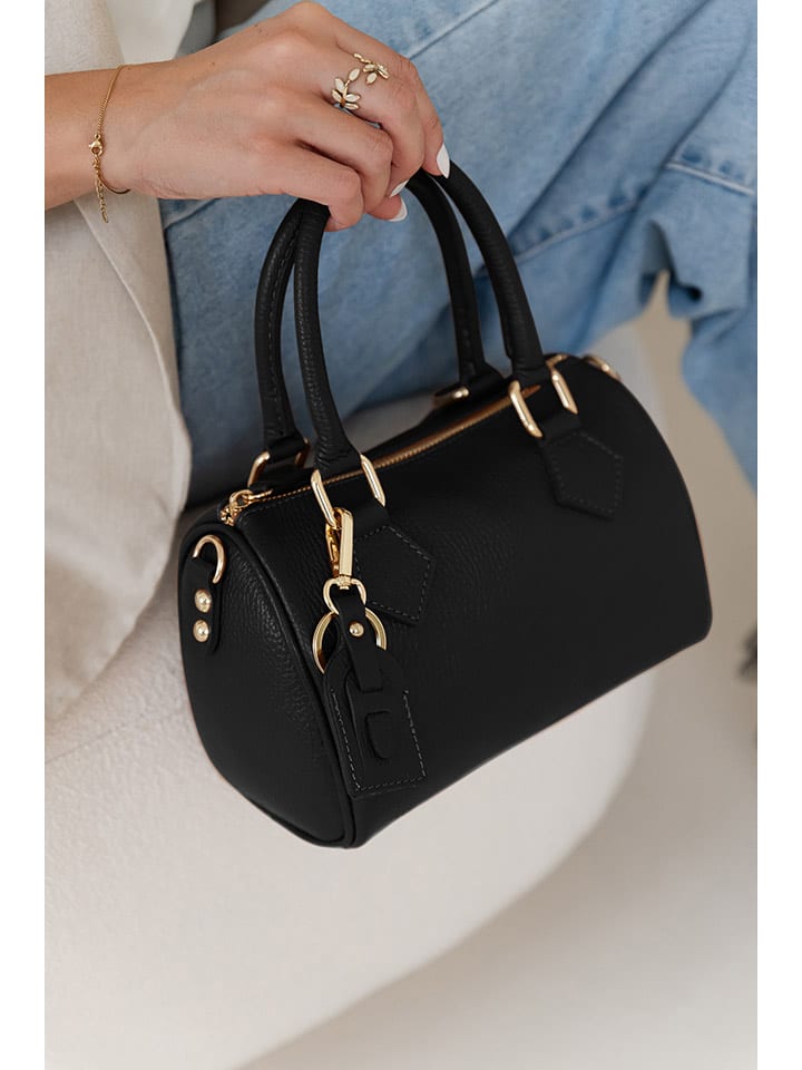 Lia Biassoni Skórzana torebka w kolorze czarnym - 22 x 17 x 13 cm rozmiar: onesize