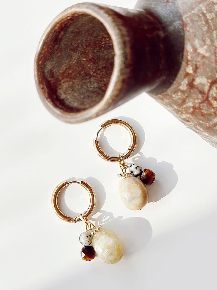 Heliophilia Kolczyki-kreole z kamieniami szlachetnymi rozmiar: onesize