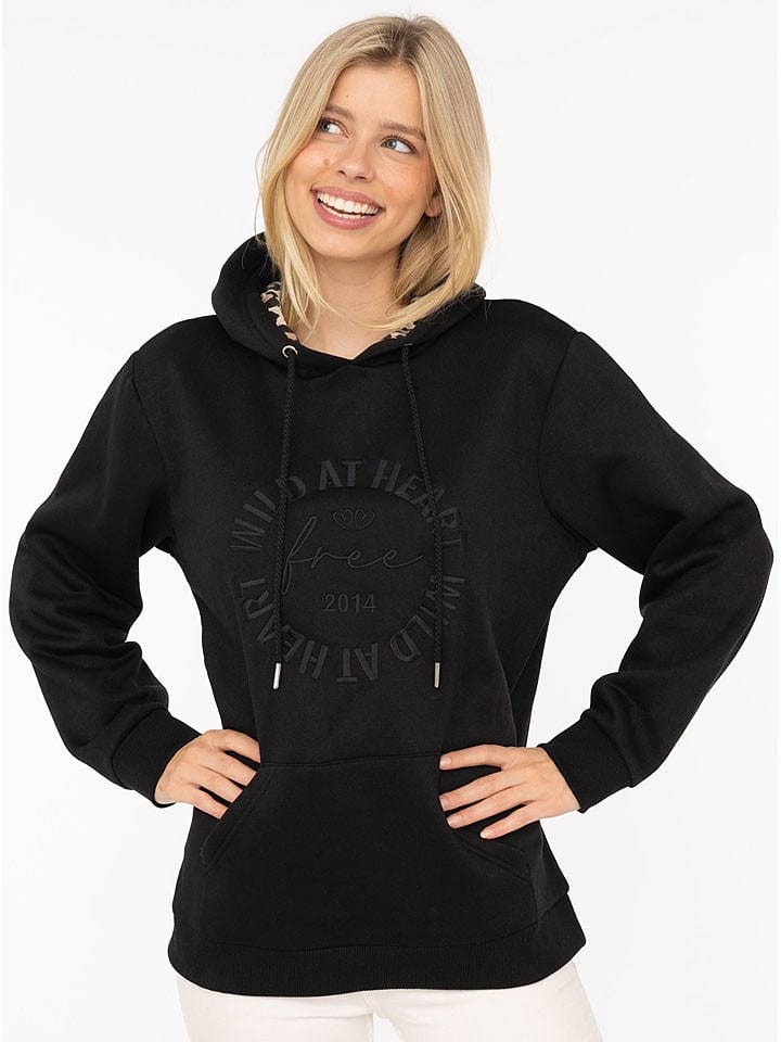 Zwillingsherz Bluza "Wild at heart" w kolorze czarnym rozmiar: S/M