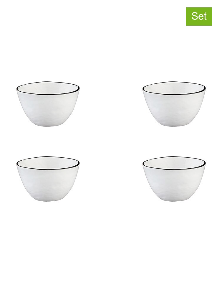 Björn Miski (4 szt.) "Pure" w kolorze biało-czarnym do serwowania - Ø 12 cm rozmiar: onesize