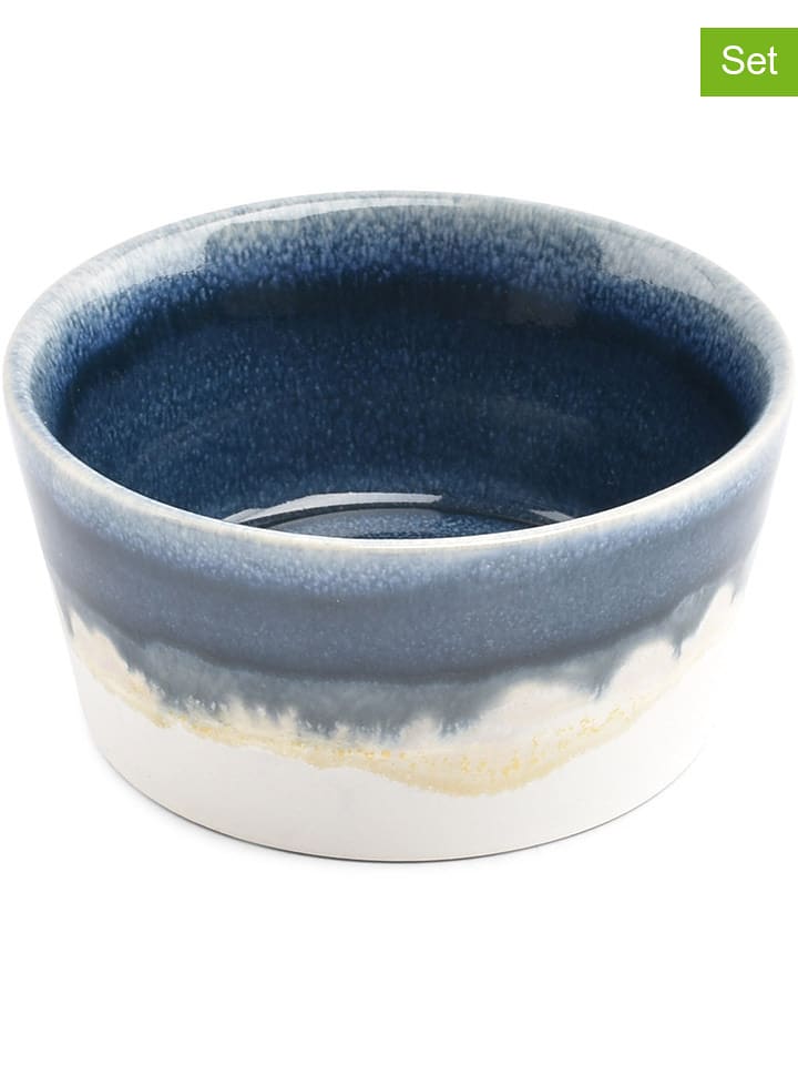 Salt and Pepper Miski (4 szt.) "Flow" w kolorze granatowo-białym - wys. 5 x Ø 10 cm rozmiar: onesize