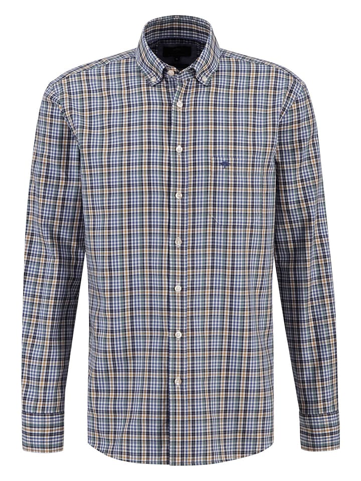 FYNCH-HATTON Koszula - Casual fit - w kolorze niebiesko-pomarańczowym rozmiar: M