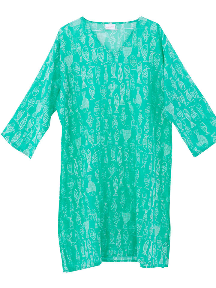 Overbeck and Friends Tunika "Crazy Fish" w kolorze zielonym rozmiar: M/L