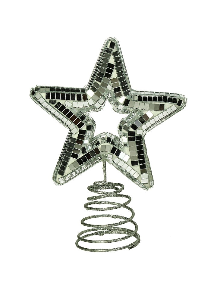Kersten Szpic "Disco Star" w kolorze srebnym na choinkę - wys. 15 cm rozmiar: onesize