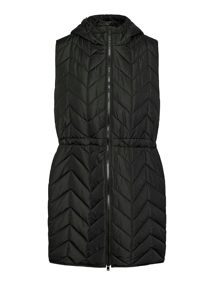 Pieces Kamizelka pikowana "Jasmin" w kolorze czarnym rozmiar: S