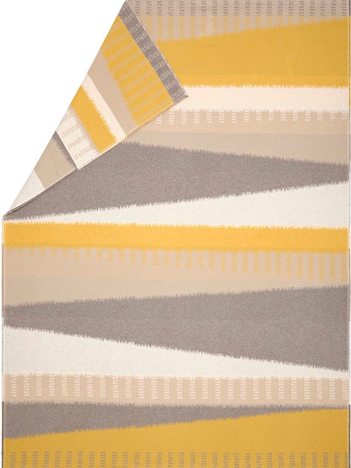 David Fussenegger Koc flanelowy "Luca" w kolorze żółto-szarym rozmiar: 200x140 cm