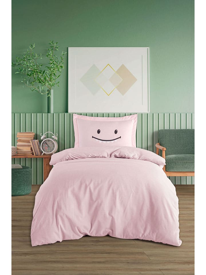 Mijolnir Komplet pościeli "Lububu" w kolorze jasnoróżowym rozmiar: 140x200 cm