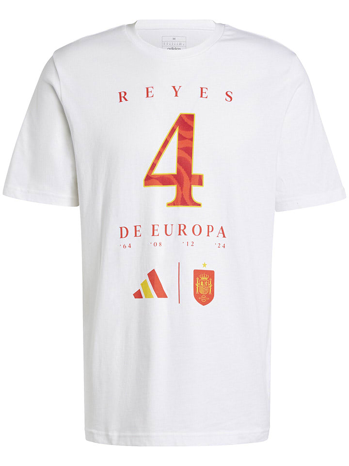 adidas Koszulka "RFEF" w kolorze biało-pomarańczowym rozmiar: M