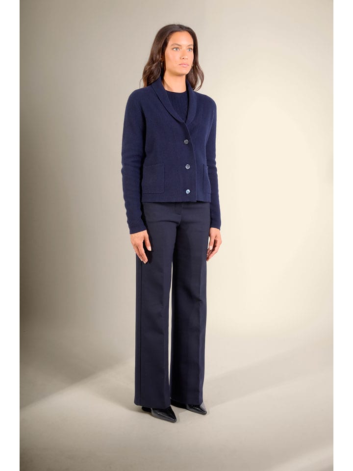 Perfect Cashmere Kaszmirowy kardigan "Mila" w kolorze granatowym rozmiar: L