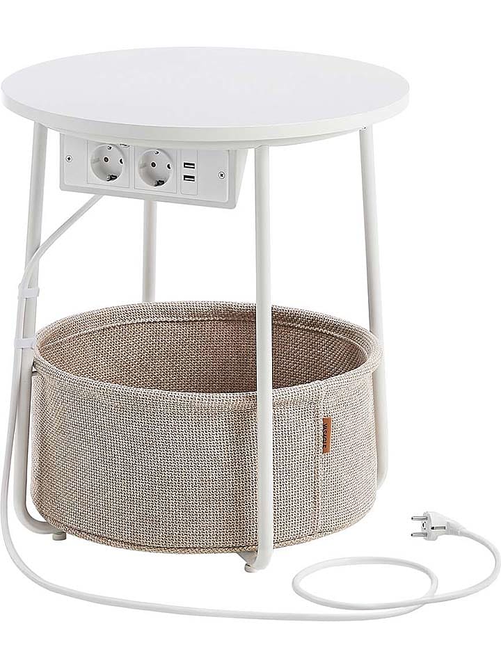 SONGMICS Stolik w kolorze czarno-białym - wys. 50 x Ø 45 cm rozmiar: onesize