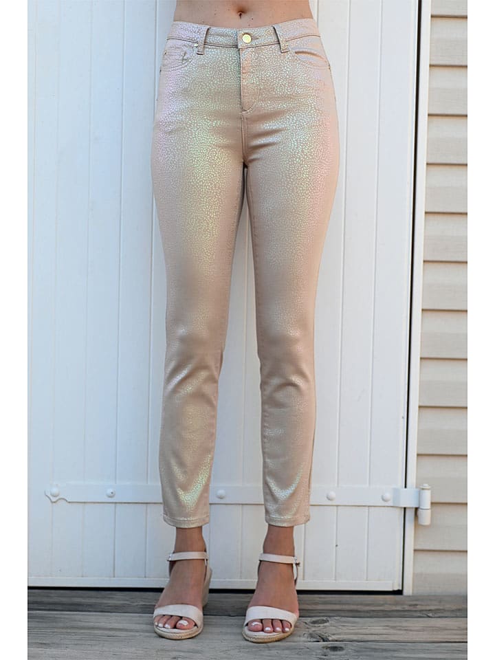 Bleu d'Azur Spodnie "Anoa" w kolorze beżowym rozmiar: 38