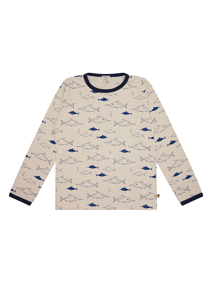 loud + proud Koszulka w kolorze kremowo-granatowym rozmiar: 146/152