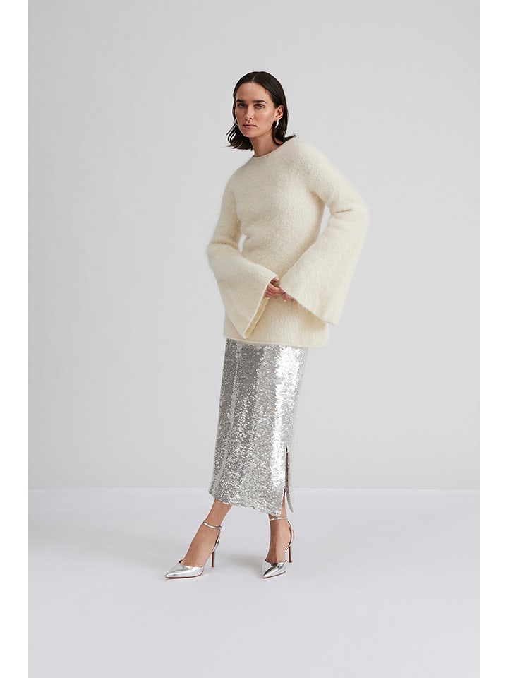 By Malina Spódnica "Clarisse" w kolorze srebrnym rozmiar: S