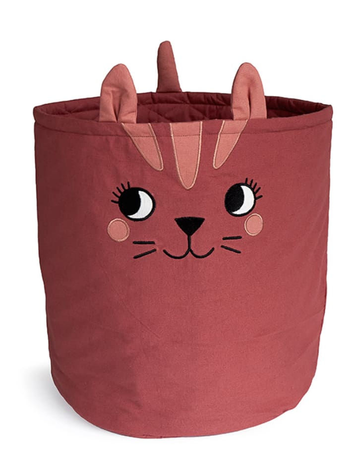 roommate Kosz "Cat" w kolorze czerwonym do przechowywania - wys. 40 x Ø 35 cm rozmiar: onesize