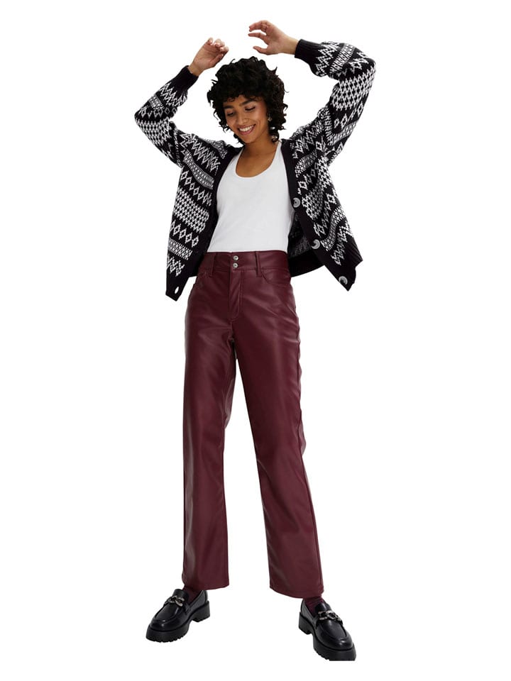 WITT WEIDEN Spodnie w kolorze bordowym ze skóry syntetycznej rozmiar: 44