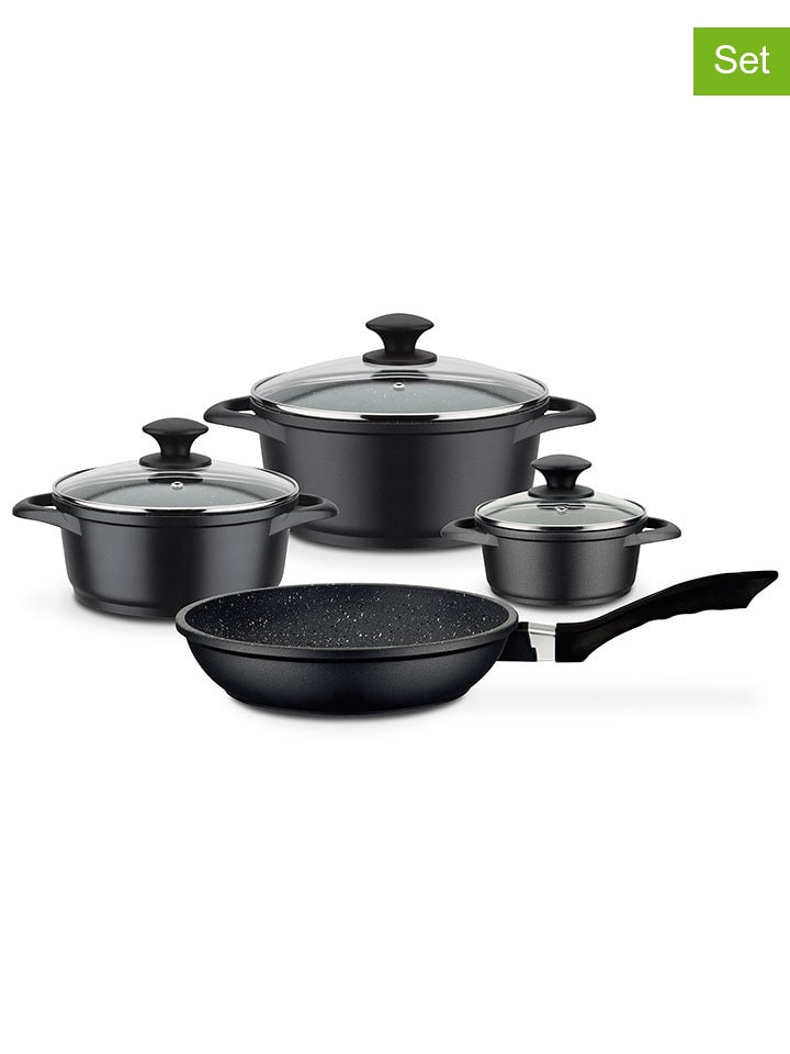 GSW 7-częściowy zestaw garnków "Gourmet" w kolorze czarnym rozmiar: onesize