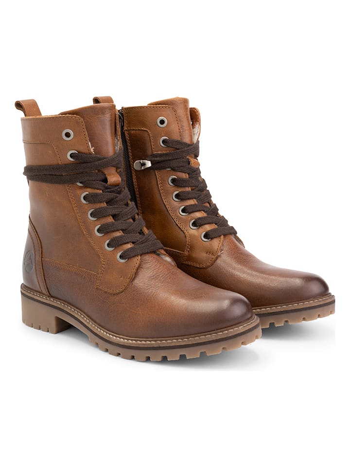 TRAVELIN' Skórzane botki "Kvinlog" w kolorze jasnobrązowym rozmiar: 39