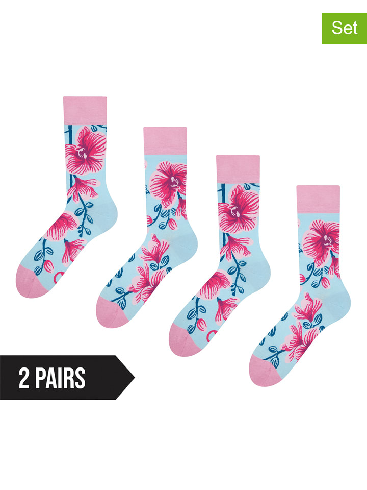 Dedoles Skarpety (2 pary) w kolorze błękitno-jasnoróżowym rozmiar: 39-42