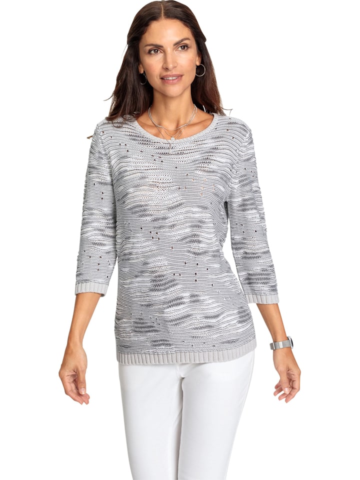 WITT WEIDEN Sweter w kolorze jasnoszaro-białym rozmiar: 38