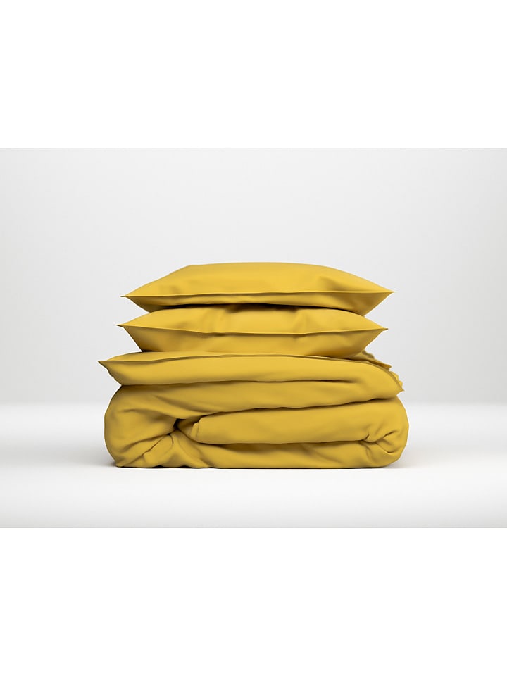 Zo!Home Komplet pościeli w kolorze żółtym z mako-satyny rozmiar: 200x200 cm