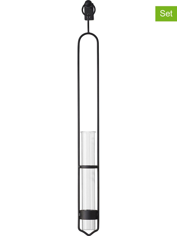 heine home Dekoracje ścienne (2 szt.) w kolorze czarnym - 5 x 49 x 5 cm rozmiar: onesize