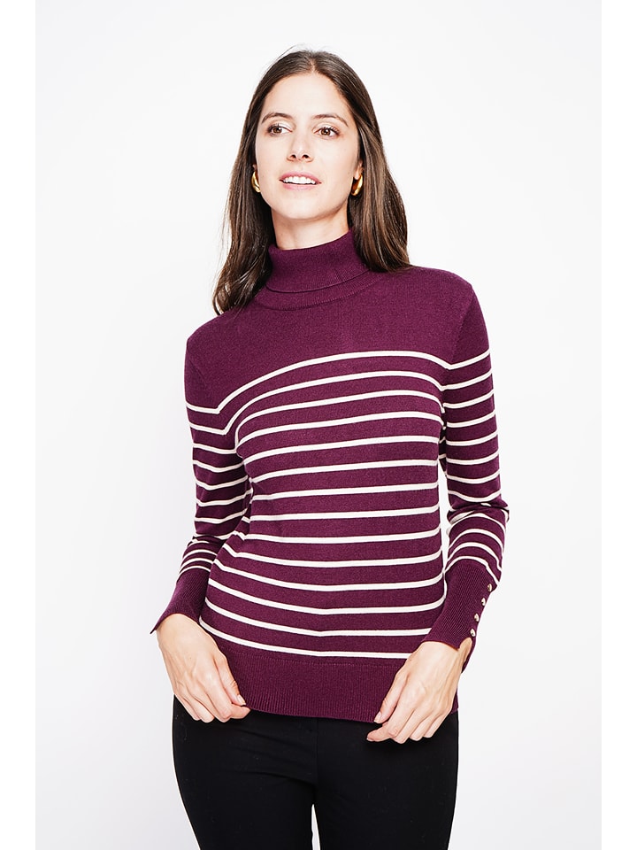 ASSUILI Golf w kolorze fioletowo-białym rozmiar: 40