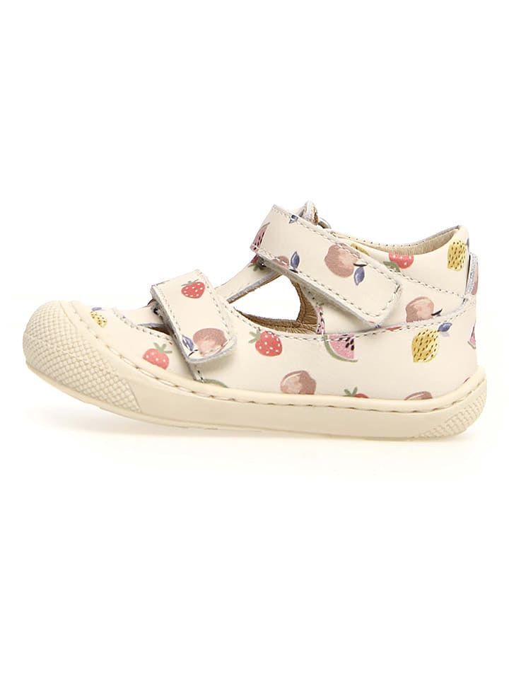 Naturino Skórzane półsandały "Puffy" w kolorze kremowym rozmiar: 19