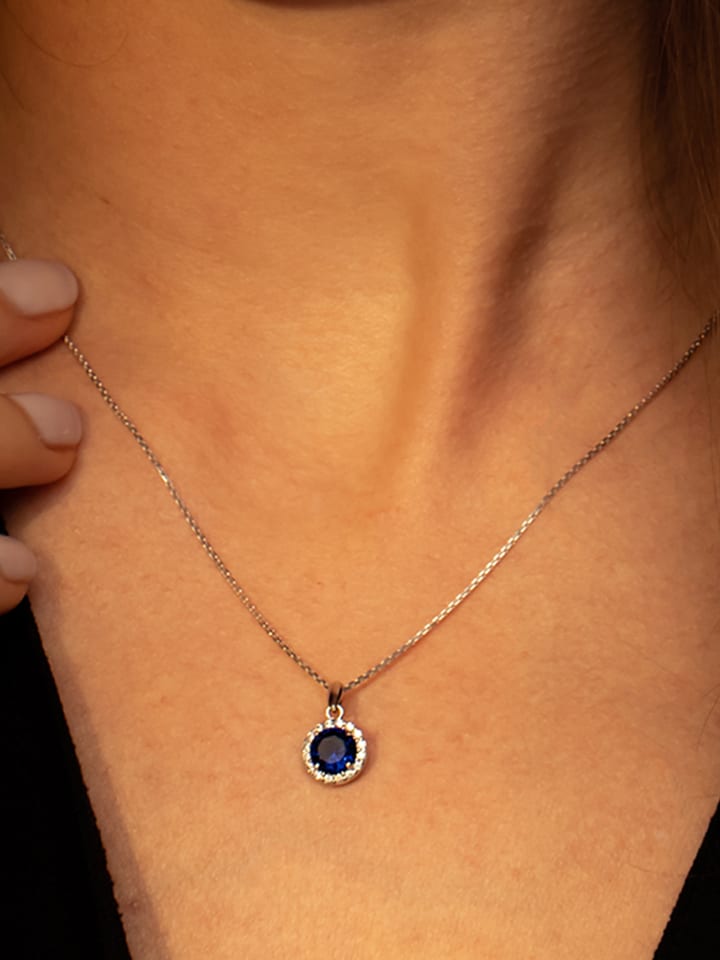 L instant d Or Złoty naszyjnik "Bleu merveilleux" z zawieszką - dł. 43 cm rozmiar: onesize