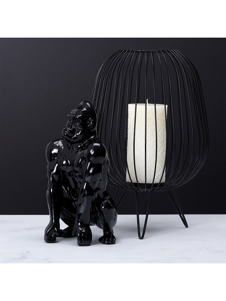 Rétro Chic Dekoracja "Gorille" w kolorze czarnym - 28 x 46 x 28 cm rozmiar: onesize