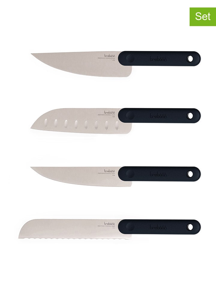 Trebonn 4-częściowy zestaw noży w kolorze czarnym rozmiar: onesize