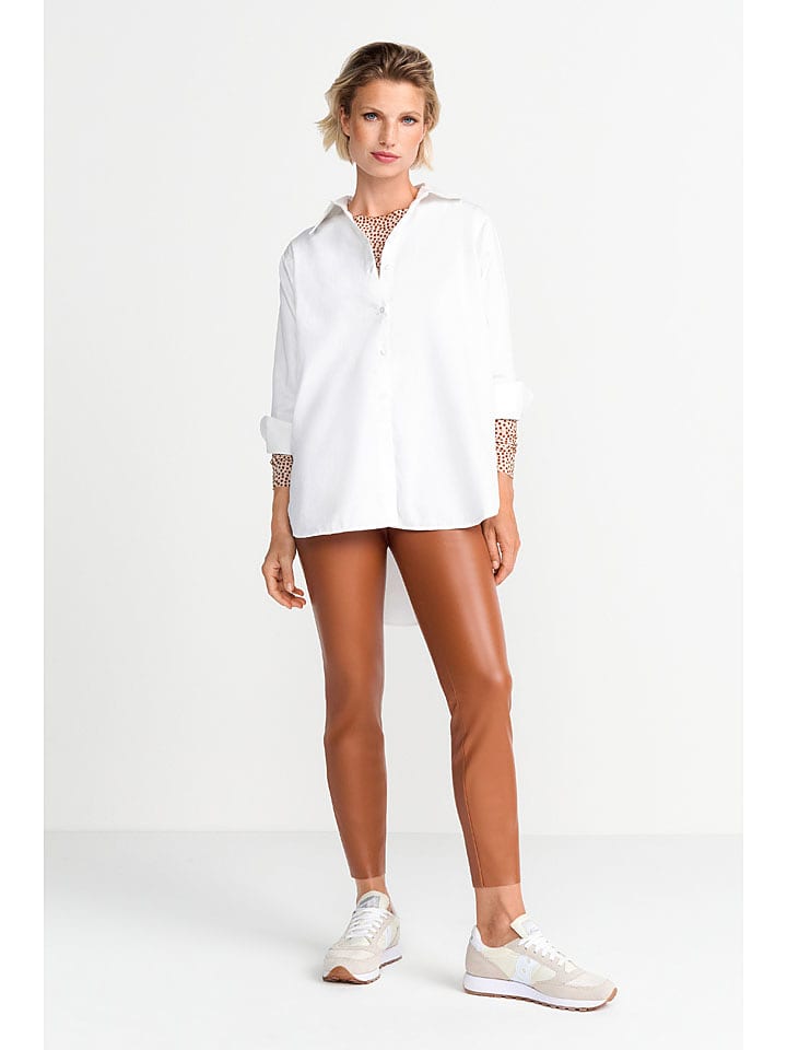 Rich & Royal Spodnie w kolorze karmelowym ze skóry syntetycznej rozmiar: 34